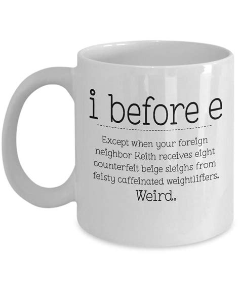 i before e coffee mug t for teacher english teacher mug etsy mugs coffee humor funny