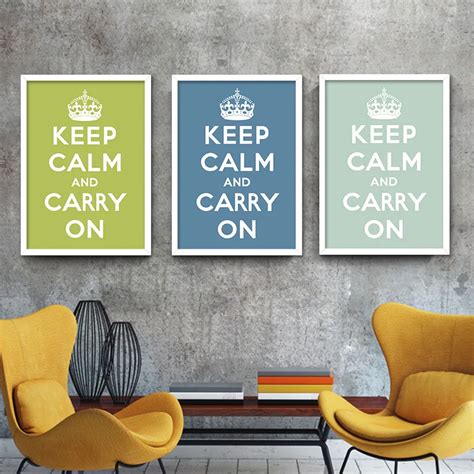 Modern Minimalist Motivational Typography Keep Calm Quotes A4 Art