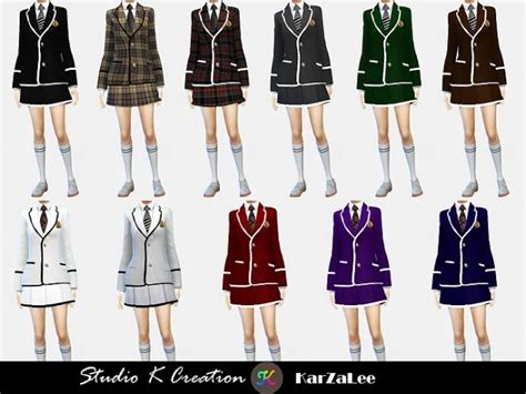 Blazer Tie Uniform Set Mf At Studio K Creation Sims 4 Updates