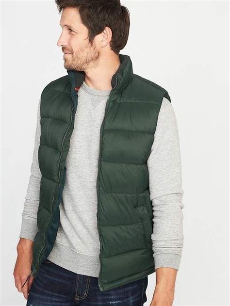 Classic designed metal zips fastener. Old Navy Frost-Free Vest for Men | Mens winter fashion ...