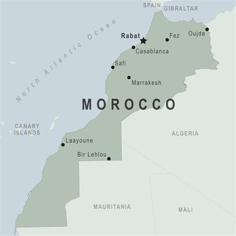 Map Morocco Neighbouring Countries
