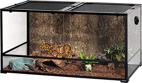 Reptizoo Large Reptile Glass Terrarium Tall Extra Long 48 L X 24 D