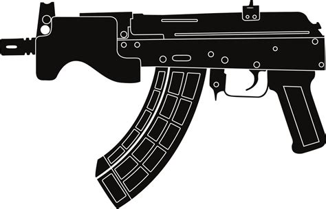 Download Mini Draco Ak47 Pistol Gun Royalty Free Vector Graphic