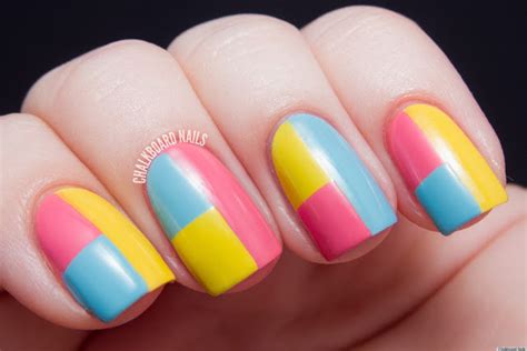 Diy nails, nail art ideas, designs and patterns. DIY Nail Art: A Colorblock Manicure With Mod Appeal (PHOTOS) | HuffPost