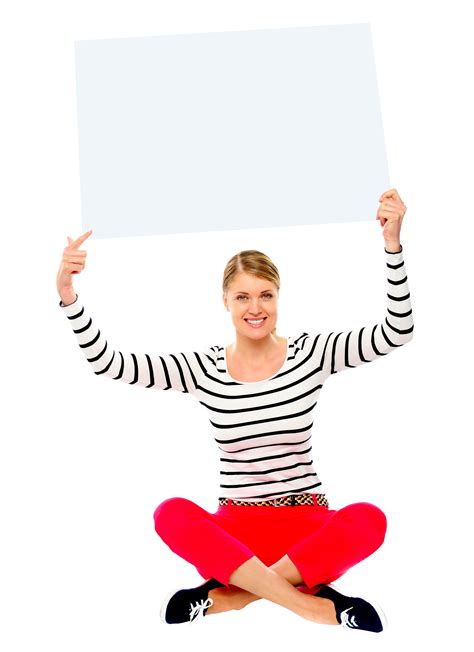 Girl Holding Banner Png Image For Free Download