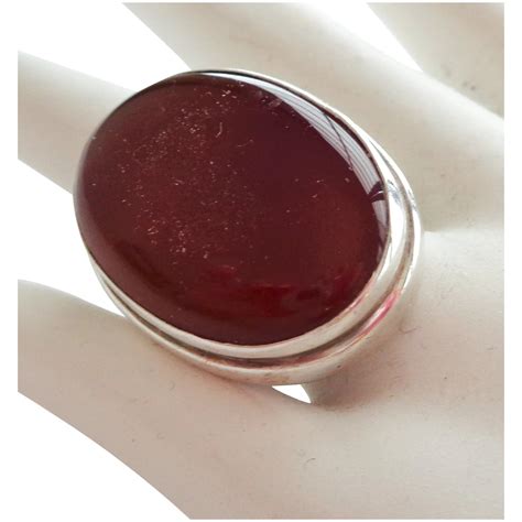 Size Large Gorgeous Carnelian And Sterling Silver Ring