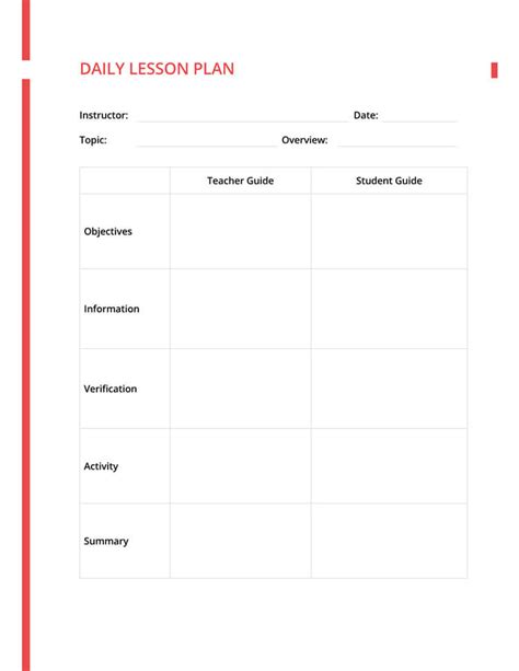 Free Editable Daily Lesson Plan Templates In Ms Word Doc Pdffiller