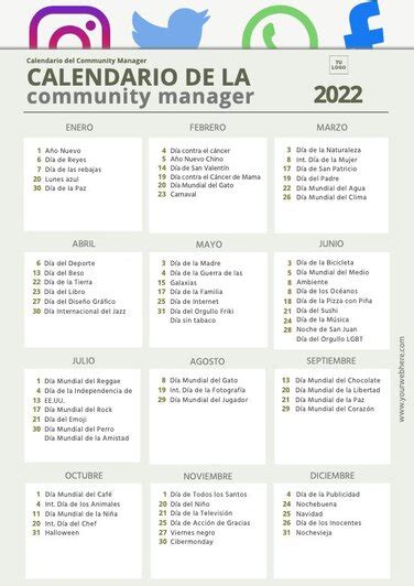 Calendario De Community Manager Para 2023