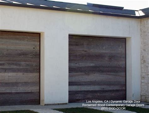 Contemporary Garage Doors Crafted In Rustic Reclaimed Wood Salvaged
