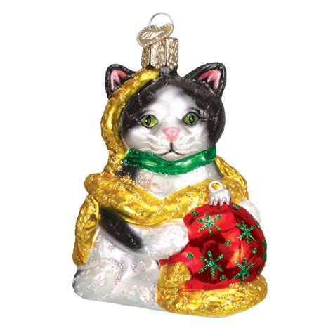 Old World Christmas Holiday Kitten Ornament Winterwood Gift