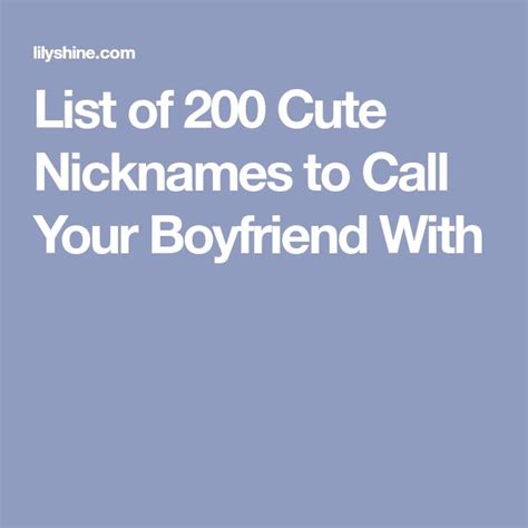 List Of 200 Cute Nicknames To Call Your Boyfriend With Cute Boyfriend