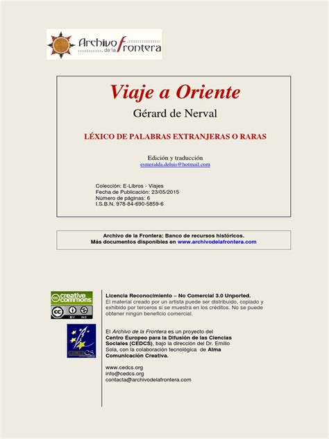 El Viaje A Oriente Glosario Gérard De Nerval Pdf Religión Y Creencia