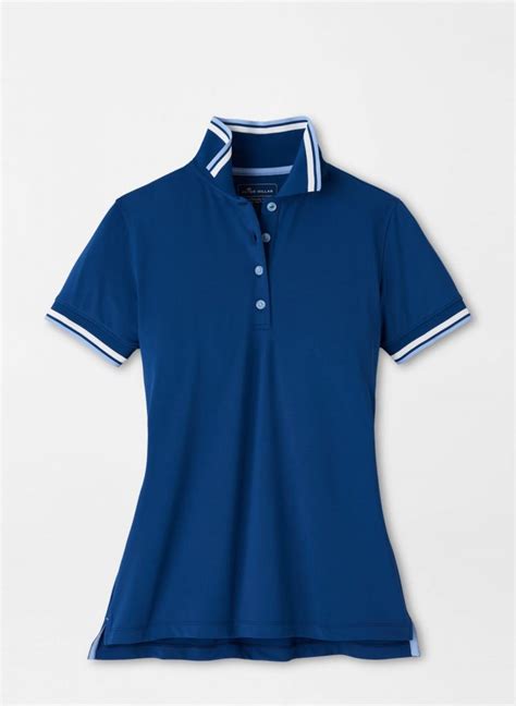 Peter Millar Ellie Double Tipped Polo Night Sky Womens Polos And Shirts