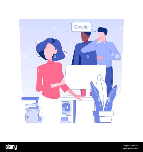 Harassment At A Workplace Isolated Concept Vector Illustration Men Whisper About Their Female