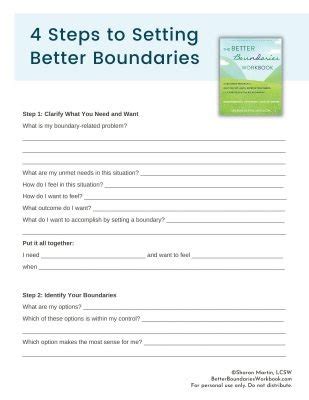 Boundary Worksheets And Tools Live Well With Sharon Martin