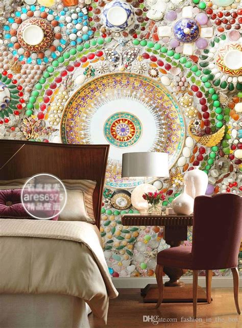 Bohemian Wallpaper 3d Wall Mural Bedroom Jade Mosaic