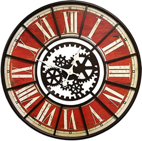Large Red Wall Clock