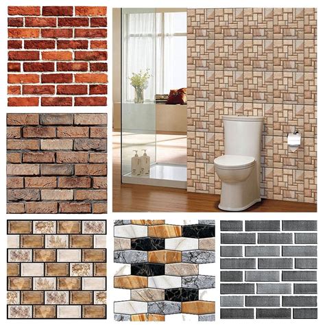 3d Wall Stickers Diy Self Adhesive Pvc Imitation Brick Floor Tile Wall