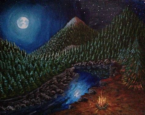 Mountain Night Painting Taylors Brain