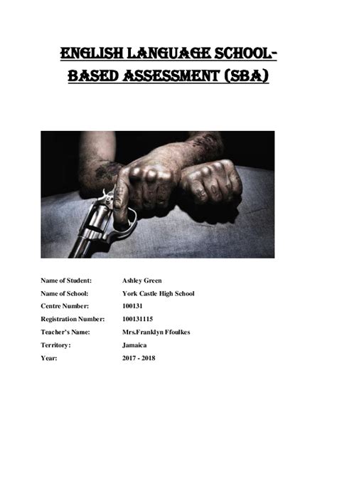 Doc English Language School Based Assessment Sba Table Of Content