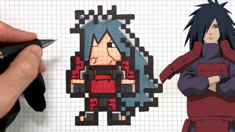 How To Draw Madara Pixel Art De Naruto Youtube
