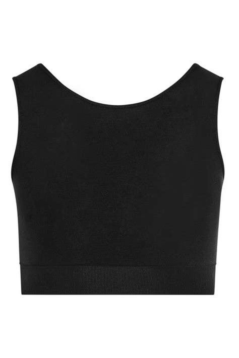 Yours Curve Black Seamless Longline Padded Bralette Top Yours Clothing