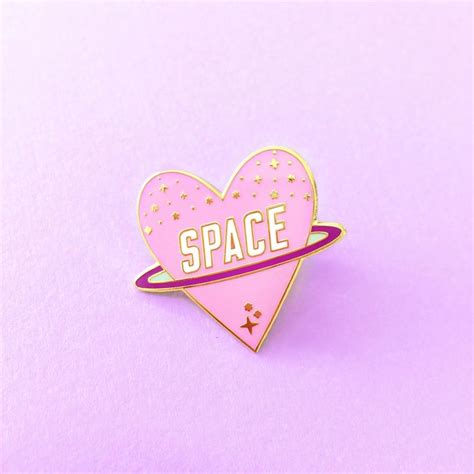 I Love Space Enamel Pin Space Pin Space Enamel Pin Saturn Etsy Canada