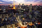 Vista nocturna de Tokio con la Torre de Tokio | japan | Torre de Tokio ...