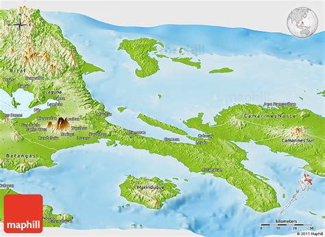 Physical Panoramic Map Of Quezon