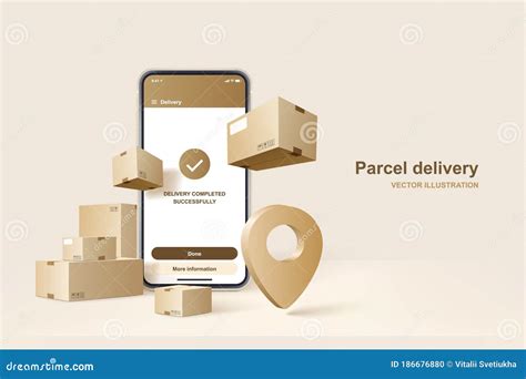 Parcel Delivery Concept For Fast Delivery Service Vector Illustration