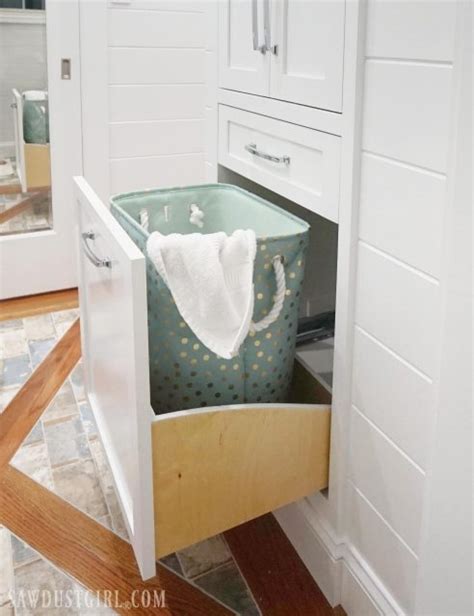Bathroom Cabinet With Built In Laundry Hamper Everything Bathroom