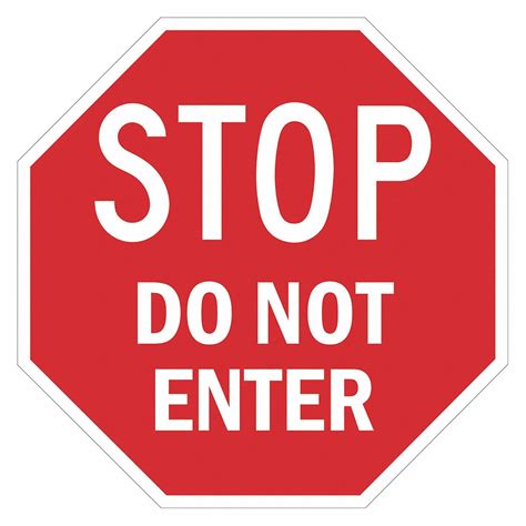 Lyle Traffic Sign Stop Do Not Enter Sign Header No Header Aluminum