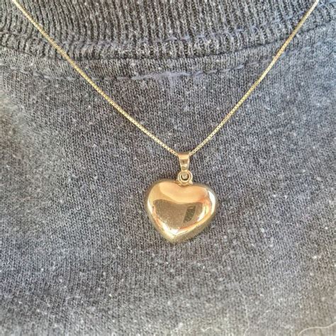 10k Solid Gold Heart Necklace Made In Italy Love Necklace Etsy