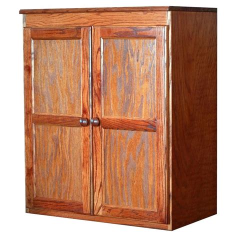 Traditional 36 Wood Storage Cabinet With 2 Shelves In Dry Oak Homesquare