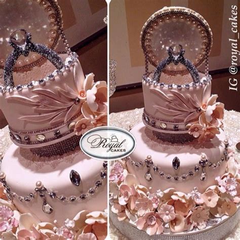 The first and foremost step is to you can draw inspiration from this cake design that has a cupid's arrow striking the two engagement rings which makes it a perfect announcement. Harsanik - Engagement Ring Box Cake By Royal Cakes