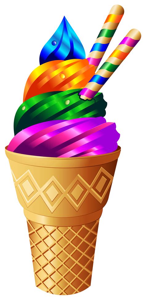 Transparent Rainbow Ice Cream Png Image Ice Cream Clipart Rainbow
