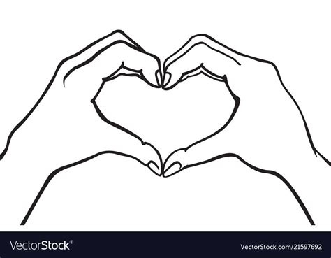 Two Hands Making Heart Sign Love Romantic Vector Image On Vectorstock