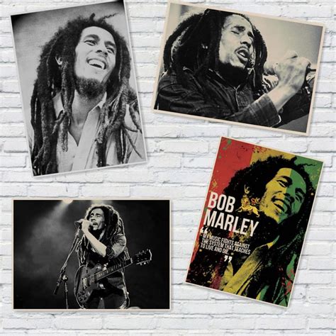 Bob Marley Rock Music Posters Vintage Poster Retro Wall Sticker Home
