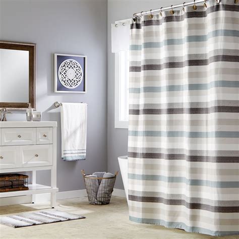 Skl Home Westwick Stripe Fabric Shower Curtain Gray 70 X 72