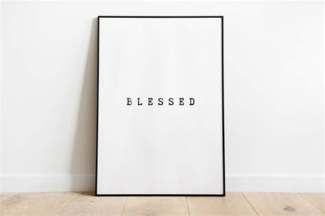 Blessed Calligraphy Art Print Blessed Typography Art Print Etsy