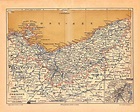 Pommern, Region of Pomerania Germany, Antique Map 1889