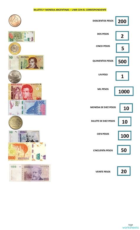 Billetes Y Monedas Argentinas Ficha Para Imprimir Topworksheets