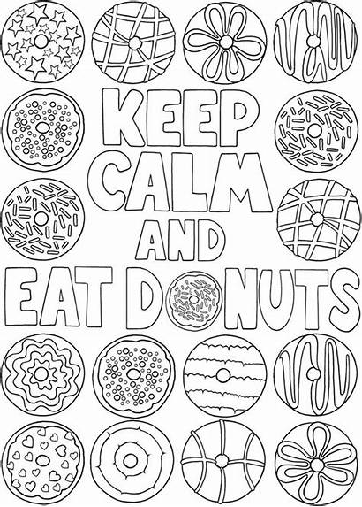 Coloring Donut Calm Pages Keep Printable Sheets
