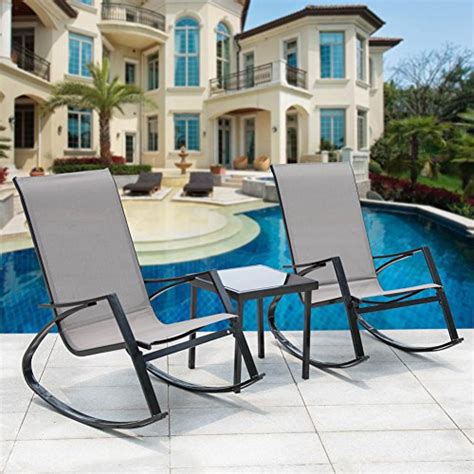 Get the best deals on patio & garden table & chair sets. Sundale Outdoor 3Pcs Bistro Set Rocking Lounger Patio ...