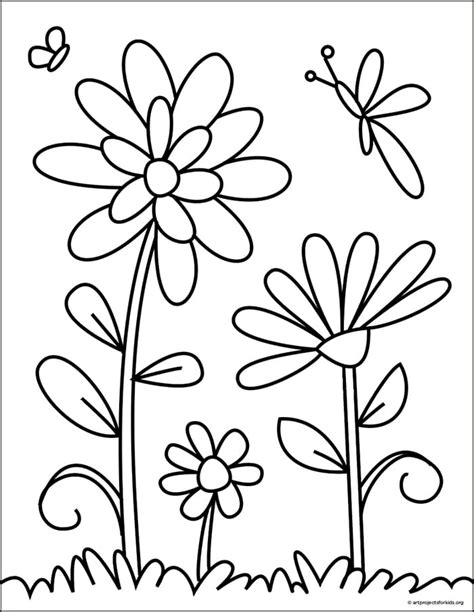 Preschool Coloring Pages Daisy Printable Flower Coloring Pages