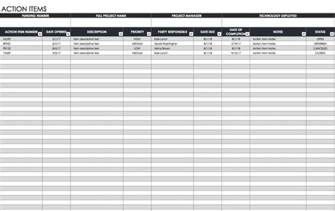 Free Action Plan Templates Smartsheet