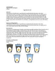Egg osmosis _ introduction according to the anatomy and physiology textbook. Egg Osmosis Lap Report.pdf - Carley Bennet Egg Osmosis Lab ...