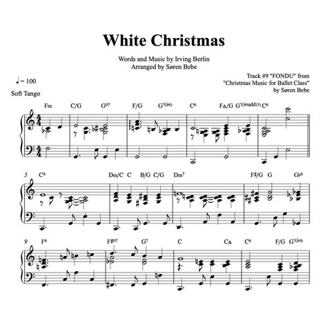 White Christmas Fondutango Sheet Music For Ballet Class Pdf