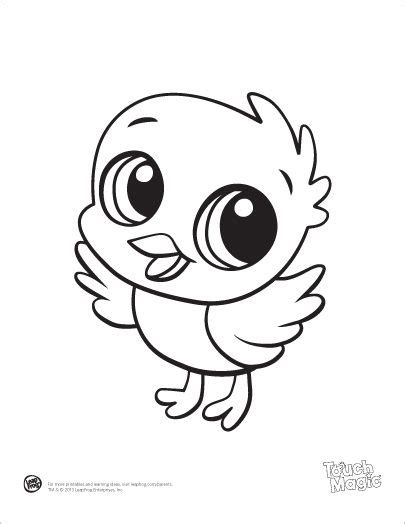It looks cute sitting on what seems to be a wooded floor and behind it is a wall with vertical designs. Learning Friends Chick baby animal coloring printable from ...