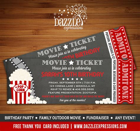 Best Free Printable Movie Ticket Invitations Mason Website
